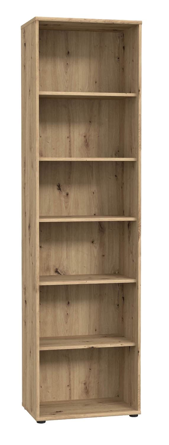 BIBLIOTHEQUE 5 ETAGERES - CHENE ARTISAN L54 CM TEMPRA 2 T2KR02-D78 - Image 2