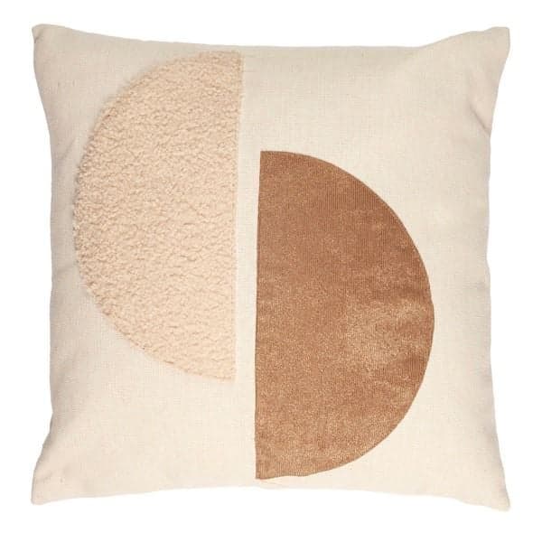 COUSSIN BOUCLETTE 40 X 40 CM - BEIGE ET TAUPE - Image 2