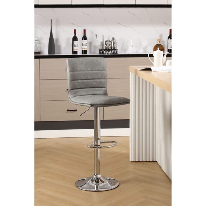 TABOURET BAR EN PU - GRIS - Image 2