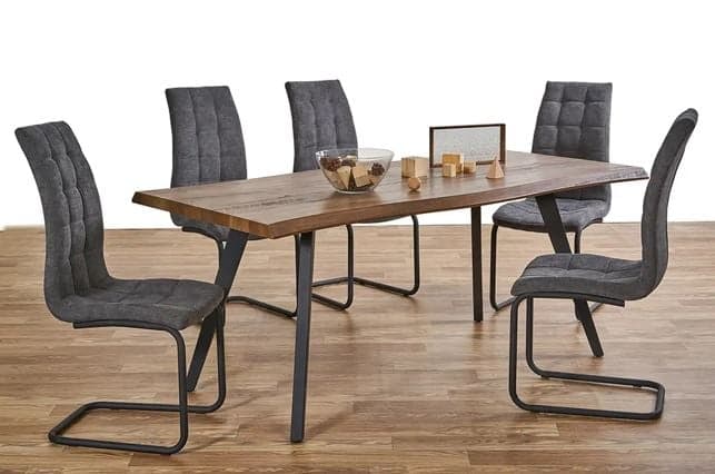 TABLE À MANGER  + 6 CHAISES - GRIS ET BOIS - Image 2