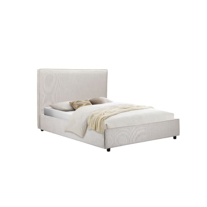 LIT 160 X 200 EN VELOURS - BEIGE - Image 2