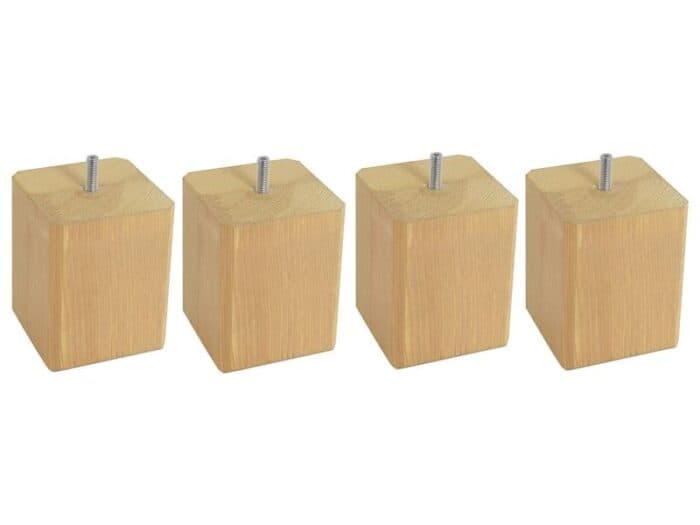 JEU DE 4 PIEDS CARRÉS H10 S8 - CHÊNE MAT - Image 2