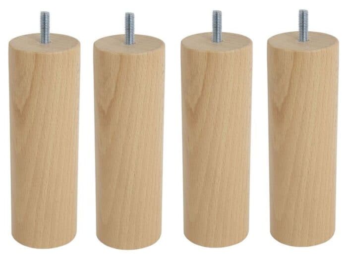 JEU DE 4 PIEDS CYLINDRIQUES H17 D5.8 - NATUREL - Image 2