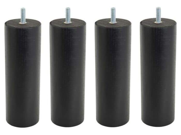 JEU DE 4 PIEDS CYLINDRIQUES H17 D5.8 - NOIR - Image 2