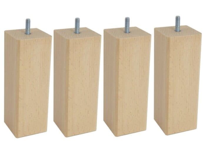 JEU DE 4 PIEDS CARRÉS H17 S5.8 - NATUREL - Image 2