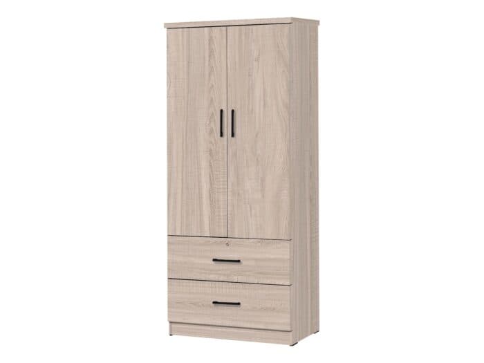 ARMOIRE 2 PORTES + 2 TIROIRS - CHÊNE - Image 2