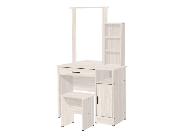 COIFFEUSE  1 TIROIR + 1 PORTE + 1 NICHE +TABOURET - CHÊNE - Image 2