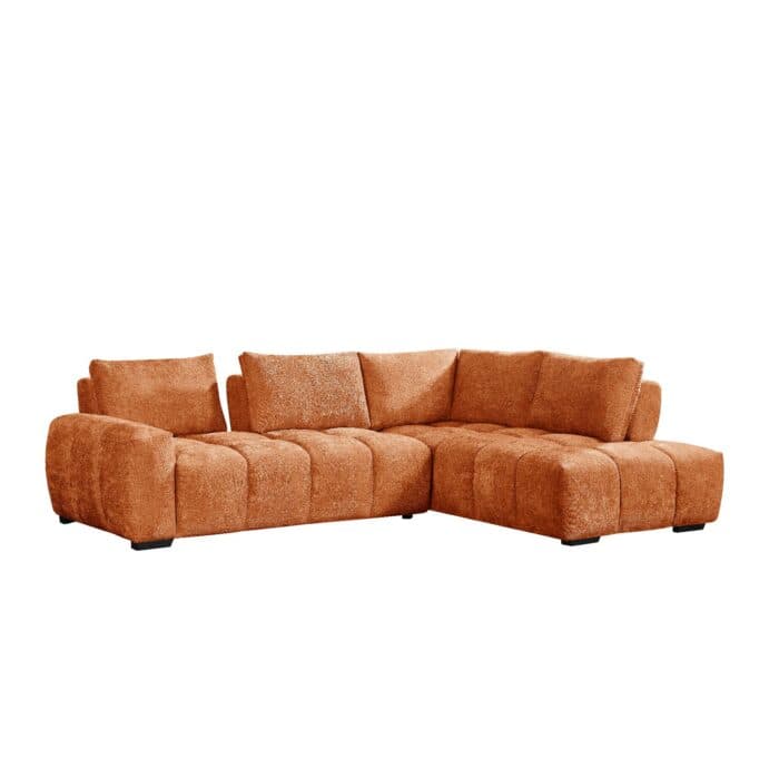CANAPÉ D'ANGLE DROIT EN TISSU - TERRACOTTA - Image 2