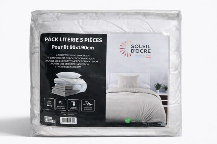 PACK LITERIE LIN 5 PIÈCES 90 X 190 CM - Image 2