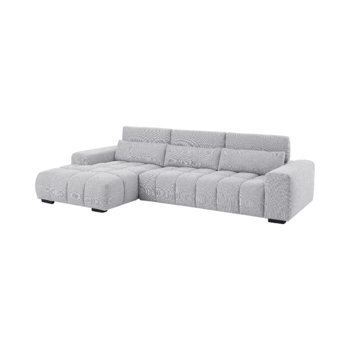 CANAPÉ D'ANGLE GAUCHE EN TISSU - GRIS CLAIR - Image 2