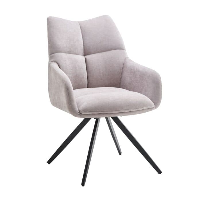 CHAISE AVEC ACCOUDOIR EN TISSU - GRIS CLAIR - Image 2