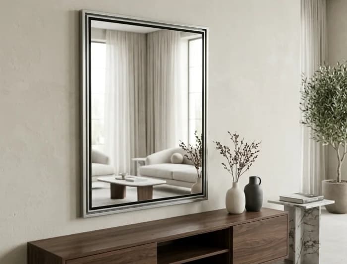 MIROIR 90 CM POUR COMMODE - LAQUÉ BLANC - Image 1