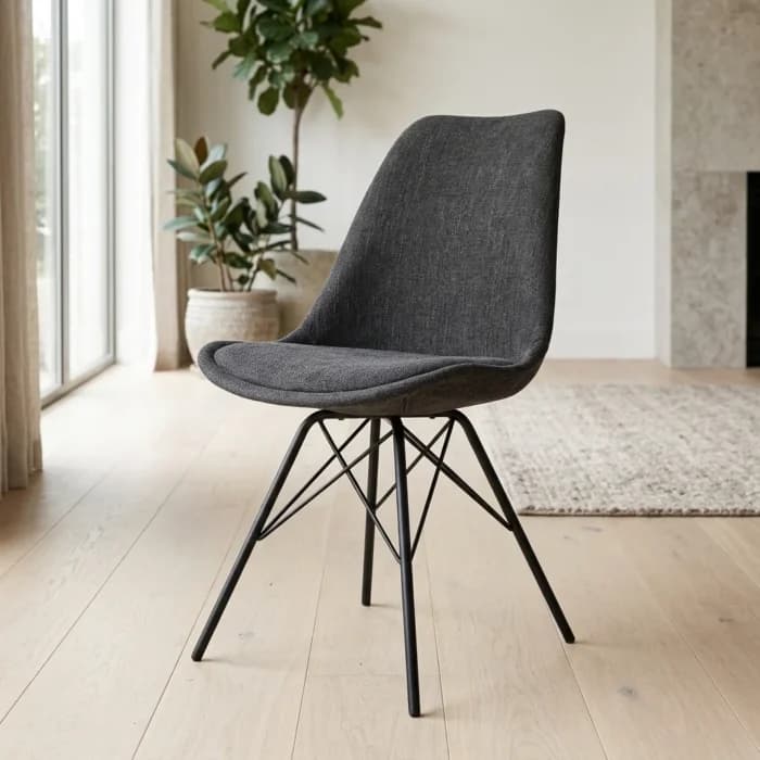 CHAISE TISSU BECKY - GRIS FONCE - Image 1