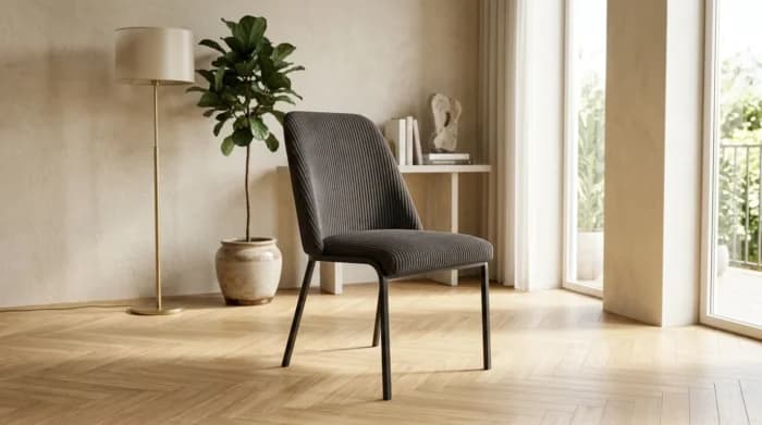 CHAISE EN TISSU - GRIS FONCE - Image 1