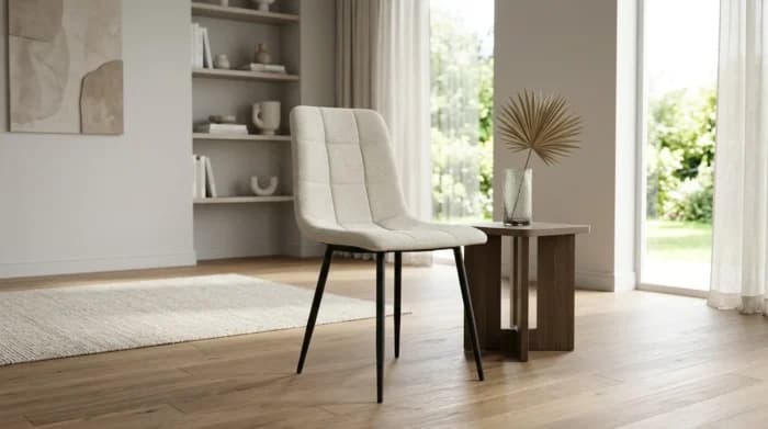 CHAISE EN TISSU - BEIGE - Image 1