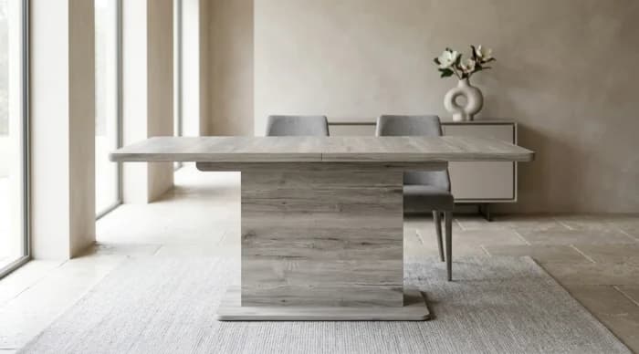 TABLE AVEC ALLONGE - CHENE CENDRE - Image 1