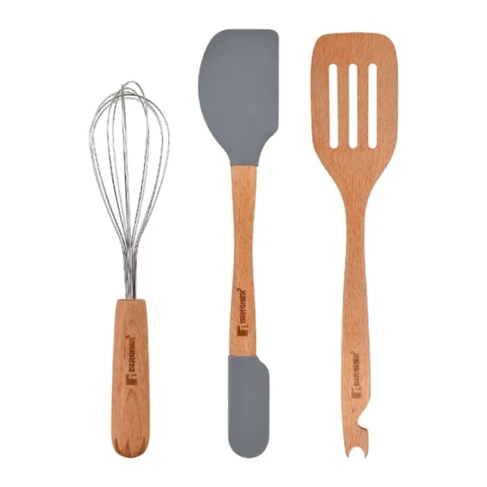 LOT DE 3 USTENSILES DE CUISINE - BOIS - Image 1