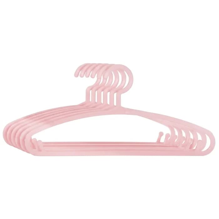 LOT DE 6 CINTRES PLASTIQUE - ROSE - Image 1