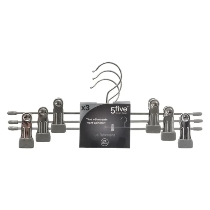 LOT DE 3 CINTRES PINCES MÉTAL - Image 1