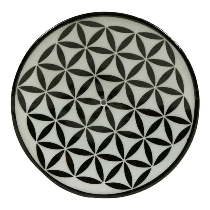 PORTE-ENCENS ROND - BLANC ET NOIR - Image 1