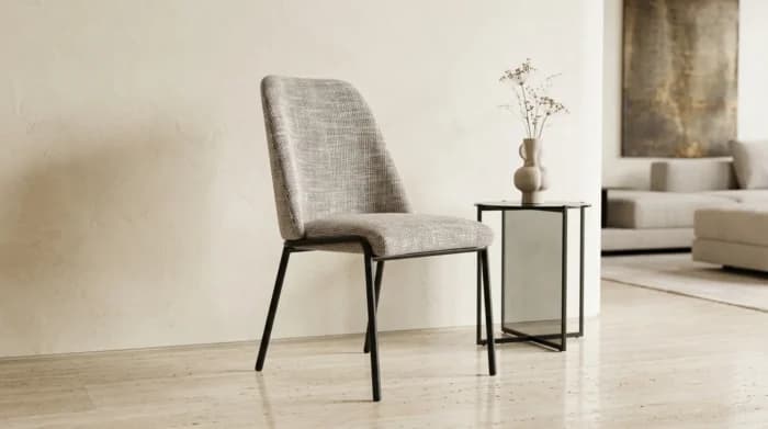 CHAISE EN VELOURS - TAUPE - Image 1
