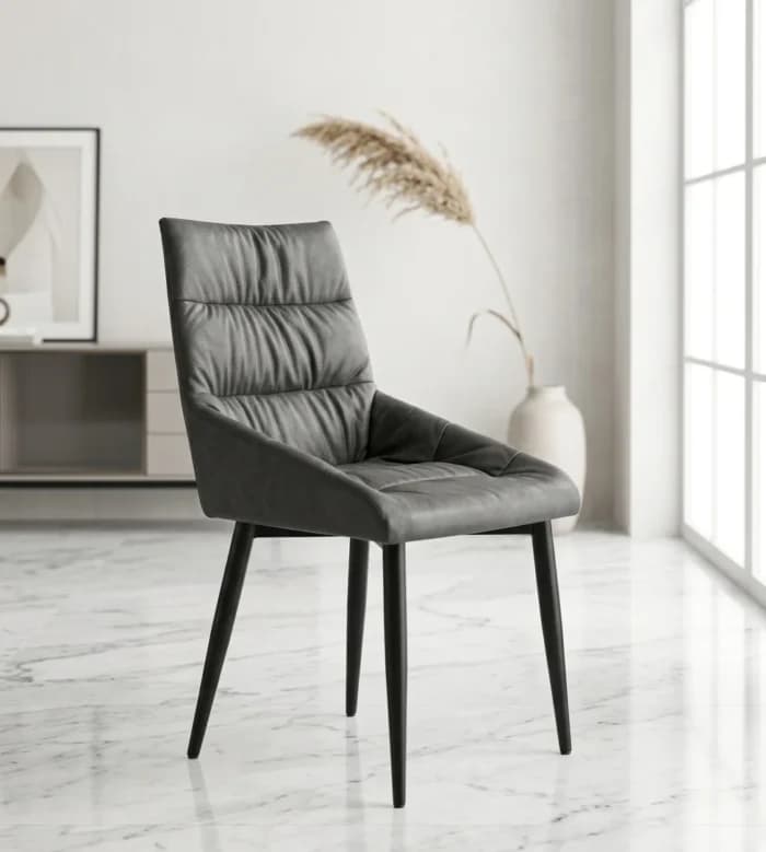 CHAISE EN MICROFIBRE -  GRIS - Image 1