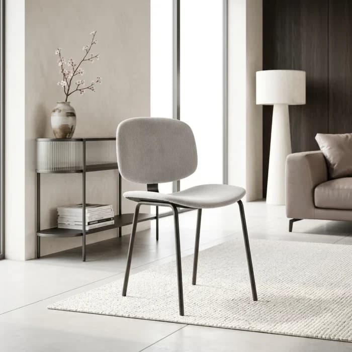 CHAISE CONTEMPORAINE - GRIS CLAIR - Image 1