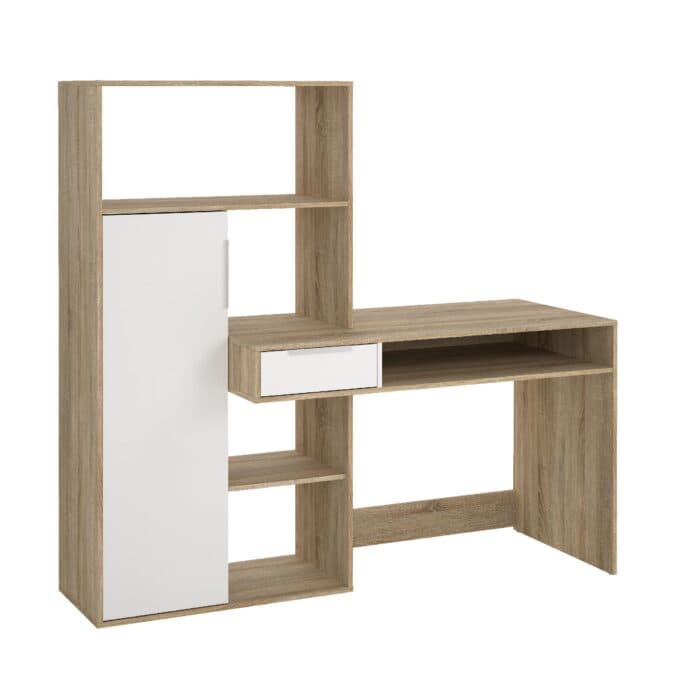 BUREAU ÉTAGÈRE 5 NICHES + 1 TIROIR - Image 2