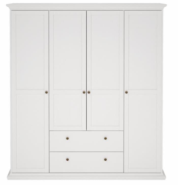 ARMOIRE 4 PORTES 2 TIROIRS - BLANC - Image 2