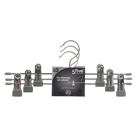 LOT DE 3 CINTRES PINCES MÉTAL - Image 2