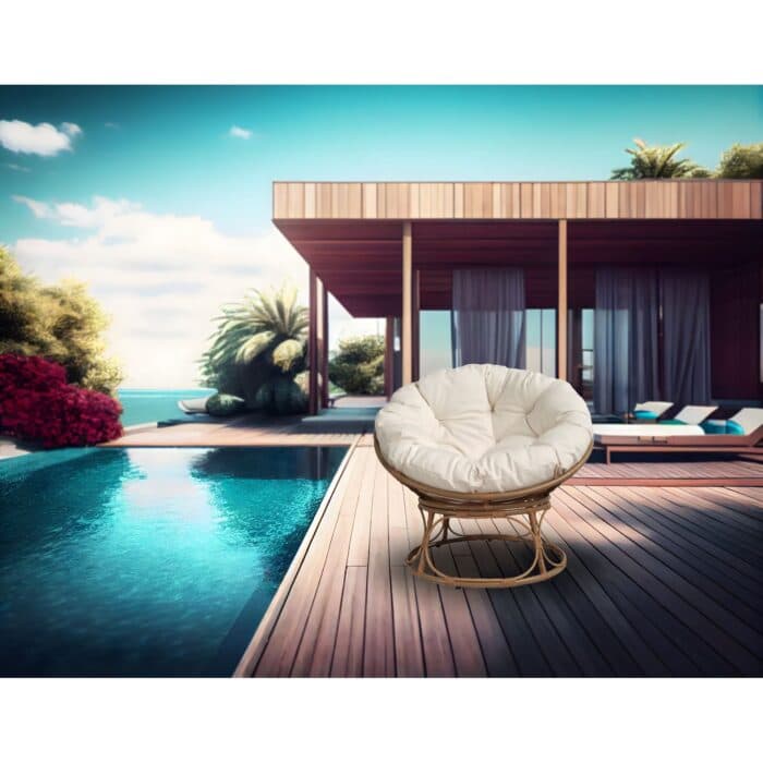 FAUTEUIL LOVE AVEC COUSSIN - ROTIN - Image 2