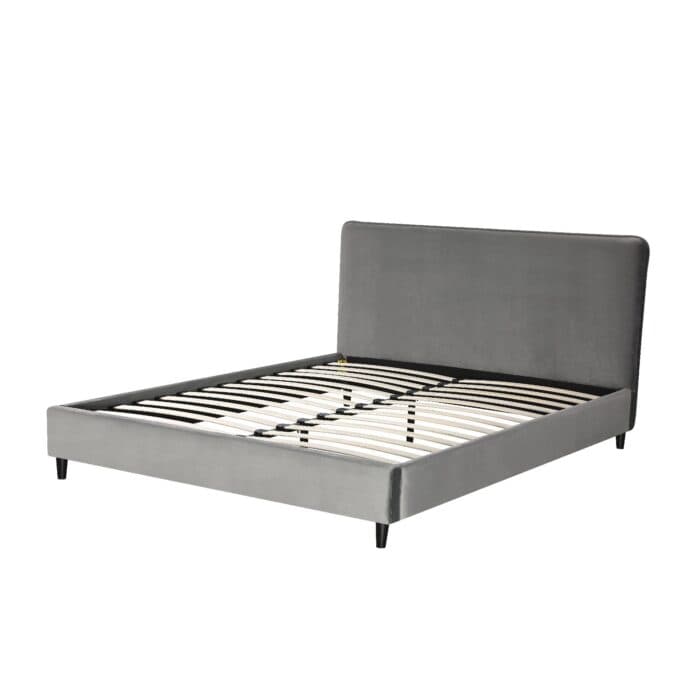 LIT 160 X 200 CM TISSU AVEC SOMMIER - GRIS FONCE - Image 2