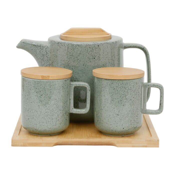 THÉIÈRE + 2 MUGS + PLATEAU - VERT - Image 2