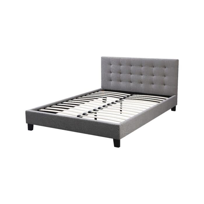 LIT 140 X 190 CM AVEC SOMMIER - GRIS FONCE - Image 2
