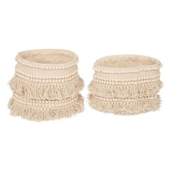 LOT DE 2 PANIERS COTON - BEIGE - Image 2