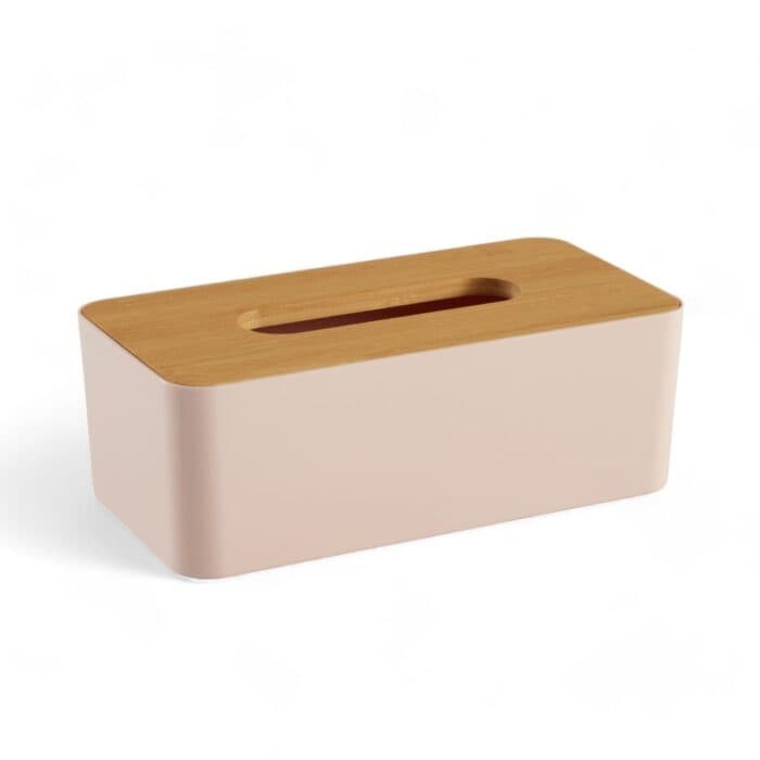 BOÎTE À MOUCHOIRS BAMBOU - ROSE - Image 2
