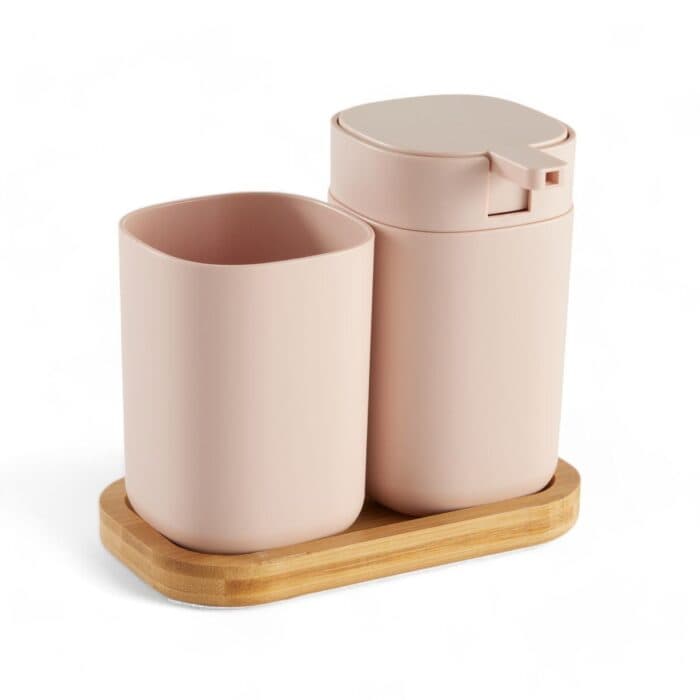SET ACCESSOIRES SALLE DE BAIN - ROSE - Image 2