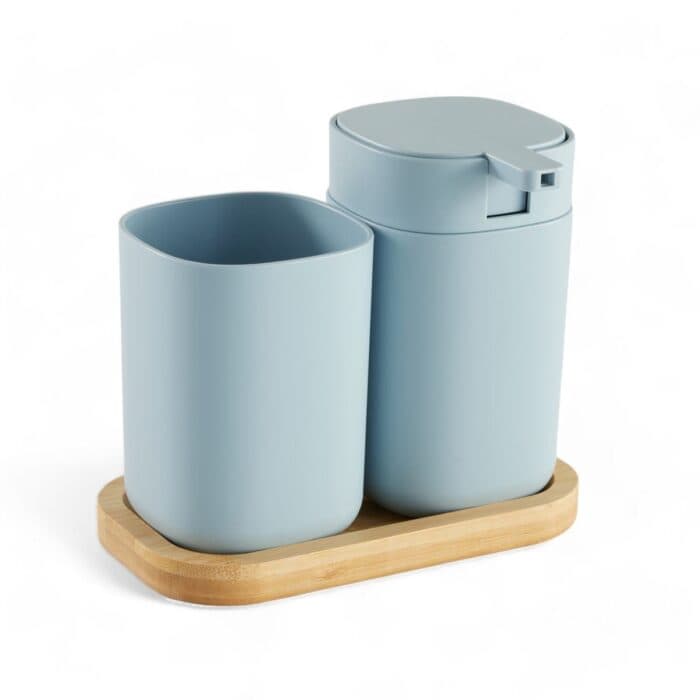 SET ACCESSOIRES SALLE DE BAIN - BLEU - Image 2