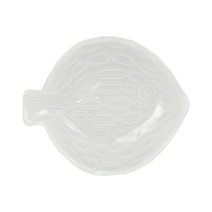 PLATEAU CÉRAMIQUE 20X16 CM - MOTIF POISSON BLANC - Image 2