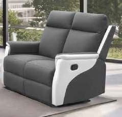 CANAPÉ 2 PLACES EN TISSU MICROFIBRE + 2 RELAX - GRIS FONCÉ - Image 2