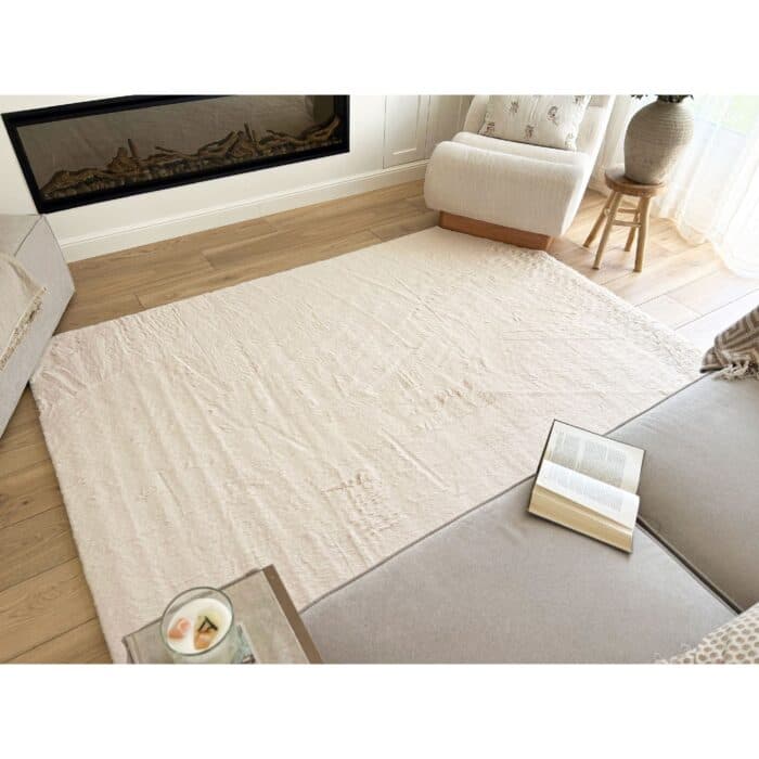 TAPIS 160X230 CM EN POLYESTER - CRÈME - Image 2