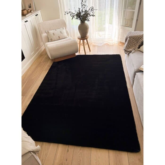 TAPIS 200X290 CM EN POLYESTER - NOIR - Image 2