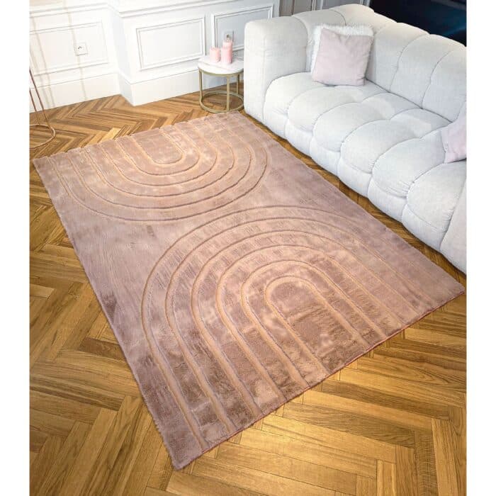 TAPIS 120X160 CM EN POLYPROPYLÈNE - ROSE - Image 2