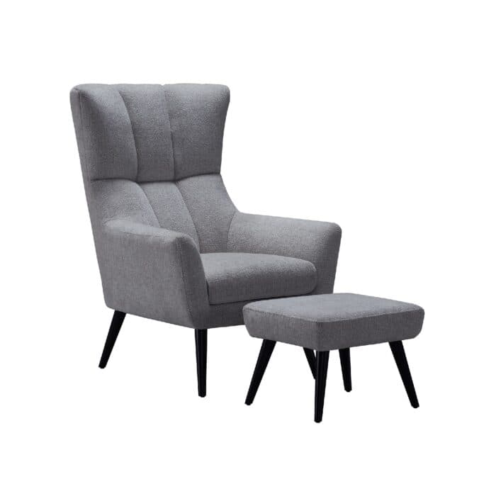 FAUTEUIL + REPOSE PIED - GRIS FONCE - Image 2