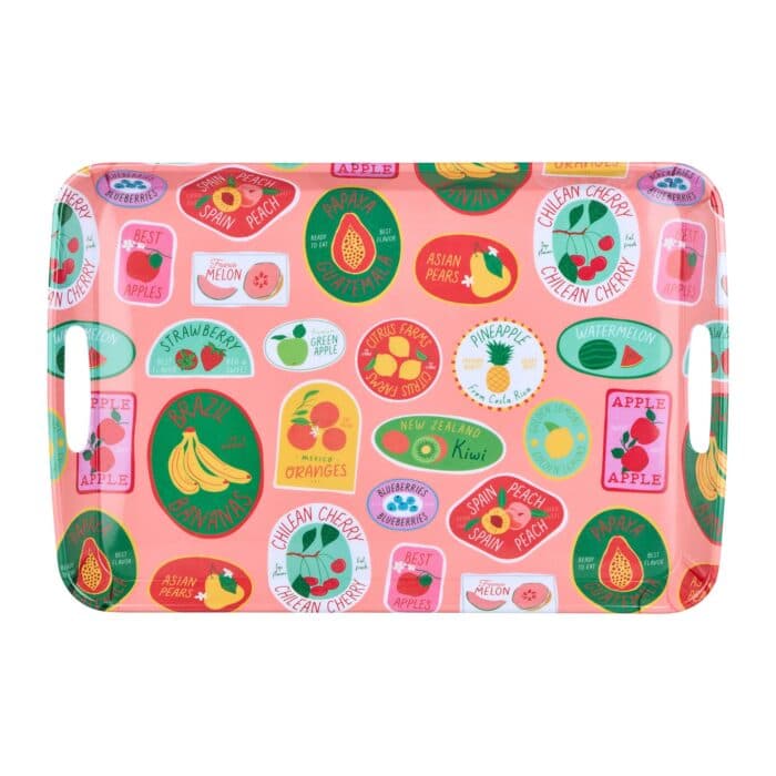 PLATEAU MÉLAMINE 46X31 CM - MOTIF FRUITS - Image 2