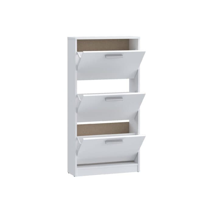 MEUBLE CHAUSSURES 3 ABATTANTS - BLANC - Image 2