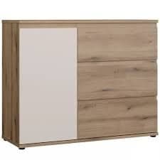 COMMODE 3 TIROIRS 1 PORTE - CHÊNE ET SABLE - Image 2