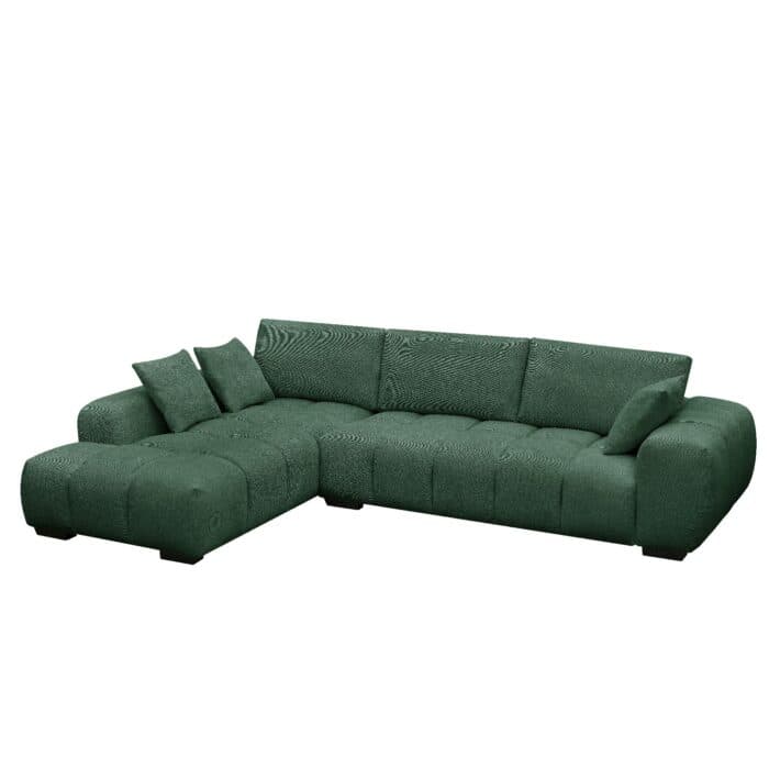 CANAPE D'ANGLE DROIT EN TISSU - VERT FONCE - Image 2