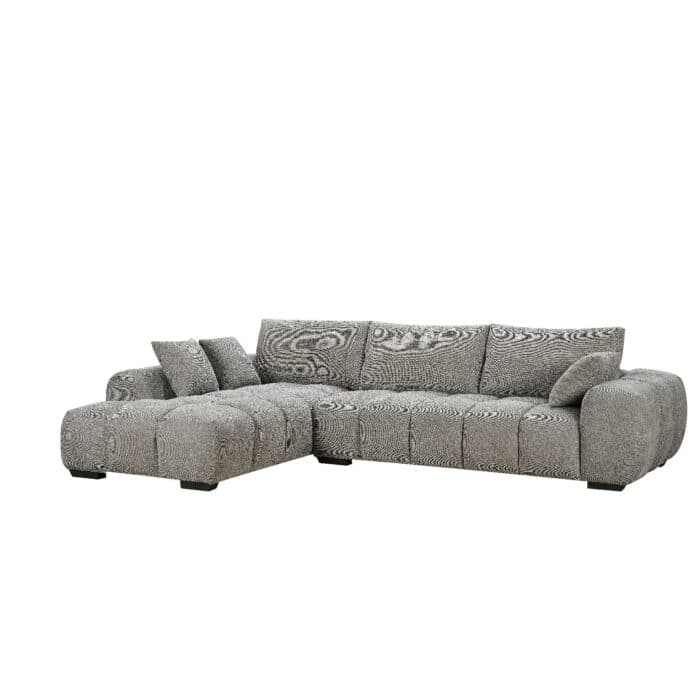 CANAPE D'ANGLE GAUCHE EN TISSU - GRIS CLAIR - Image 2