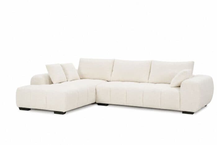 CANAPE D'ANGLE GAUCHE EN TISSU - BLANC - Image 2